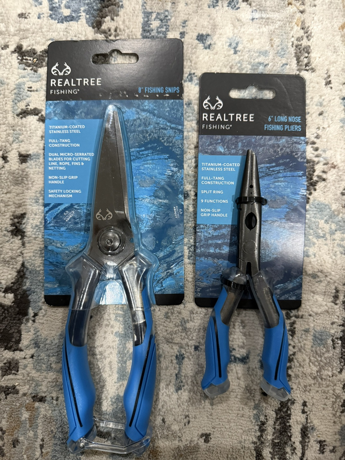 New Real Tree Fishing 8” Fishing Snips & 6” Long Nose Fishing Pliers, Stainless