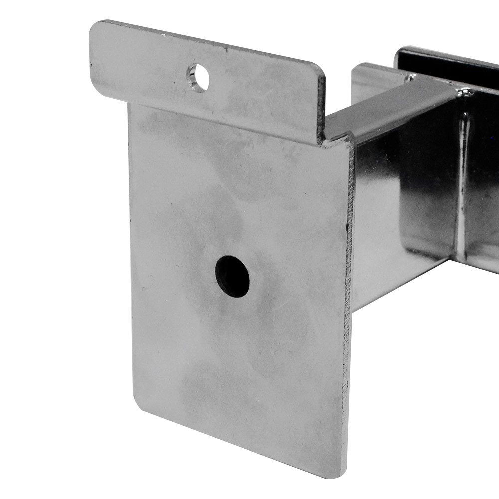 3" Chrome Slatwall Hangrail Bracket Holding 1-3/4" X 1/2" Rectangular Tube 20PC