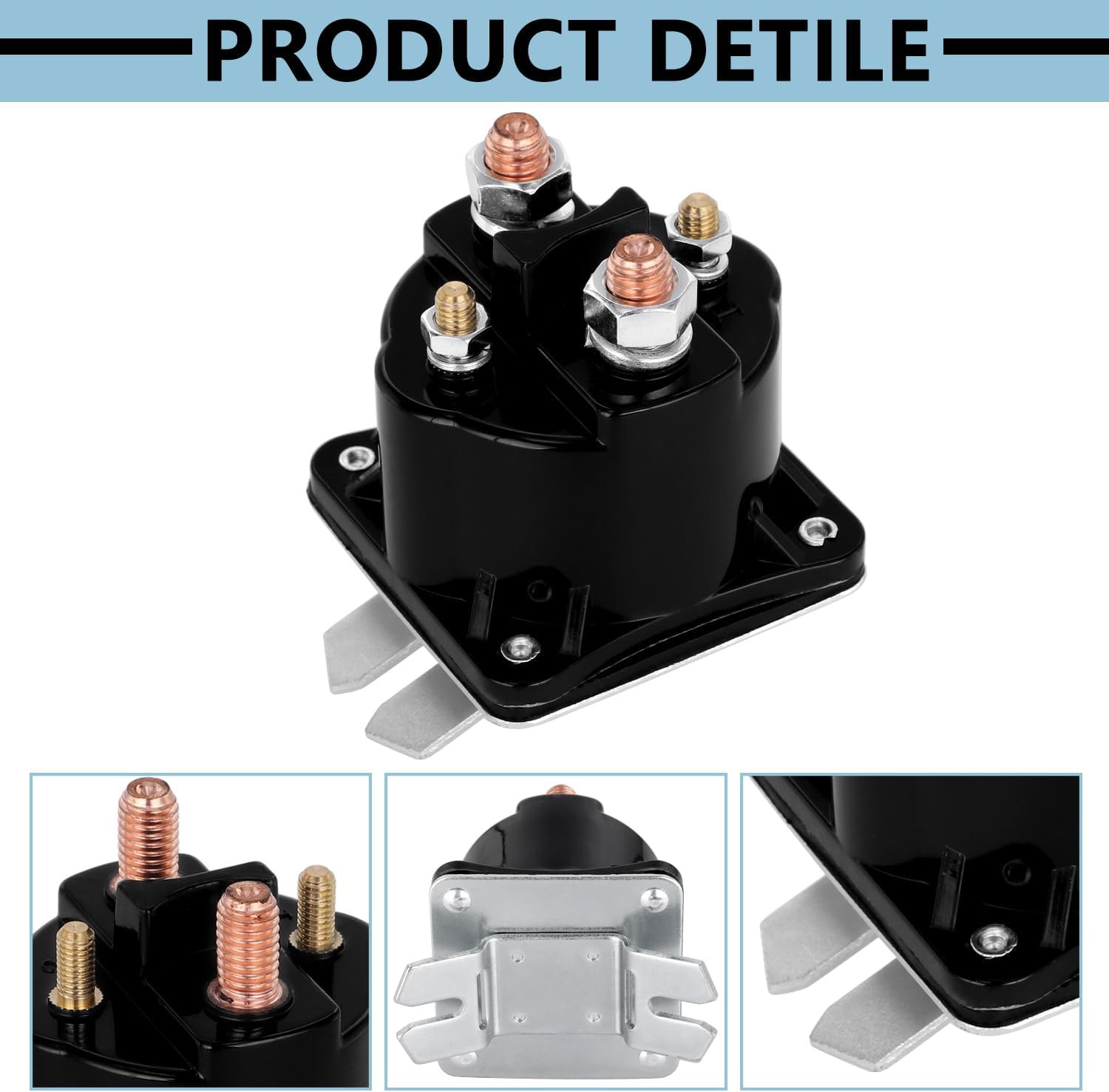 Dump Trailer Solenoid 12V 4 Terminal, Replacement for Intermittent Duty Solenoid