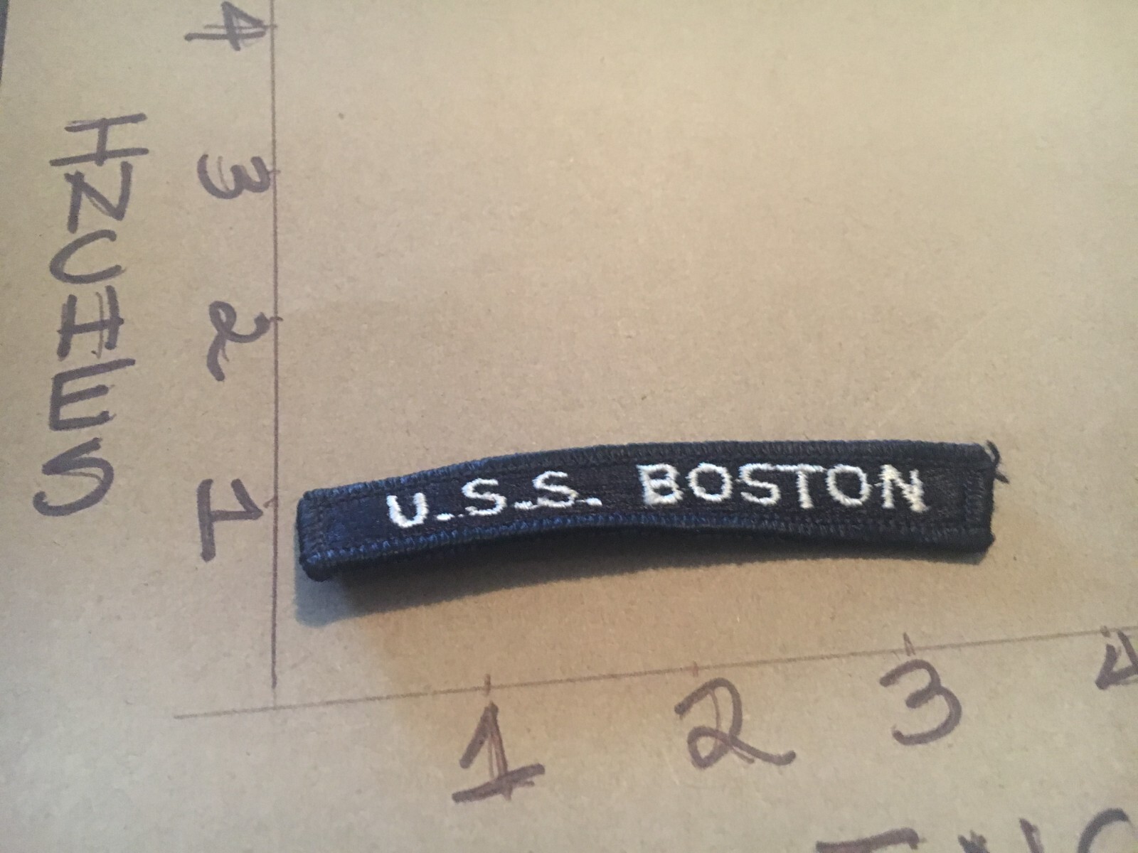 US NAVY SHOULDER STRIP TAB rocker Patch USS Boston