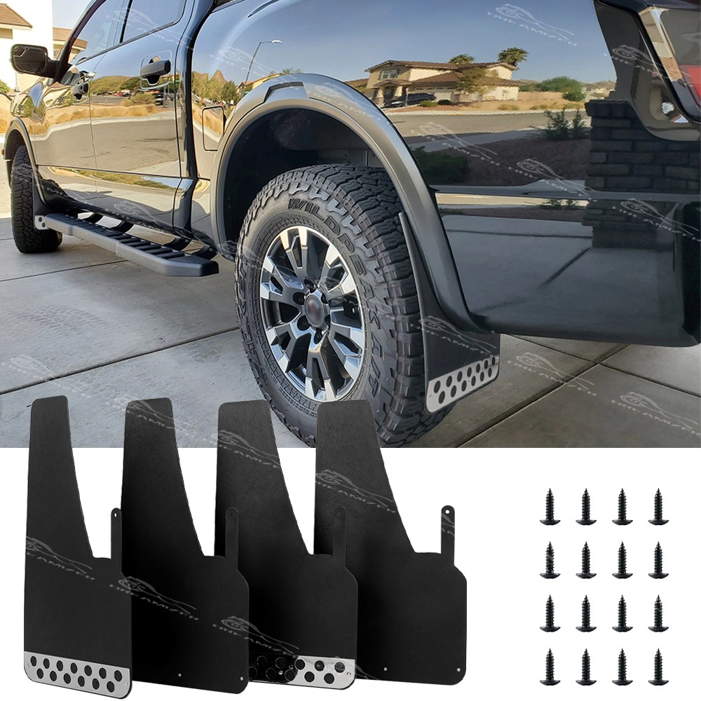 For Nissan Titan PRO 4Pcs Wide Rally Mudflaps Splash Guards Mudguard w/Reflector