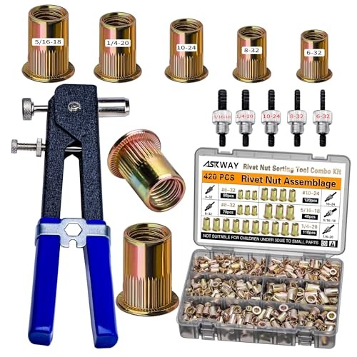 SAE Pressure Rivet Nut Tool Kit 420pcs, SAE Thread Rivet Nuts Kit | 420pcs