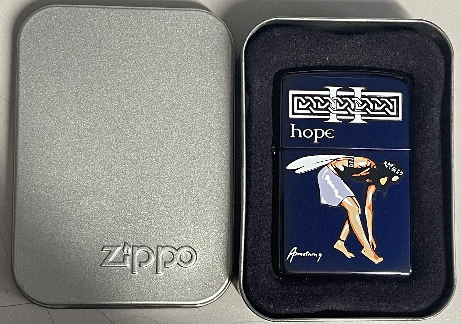 ZIPPO 2003 FANTASY SERIES HOPE ARMSTRONG BLUE FINISH LIGHTER SEALED IN BOX 57