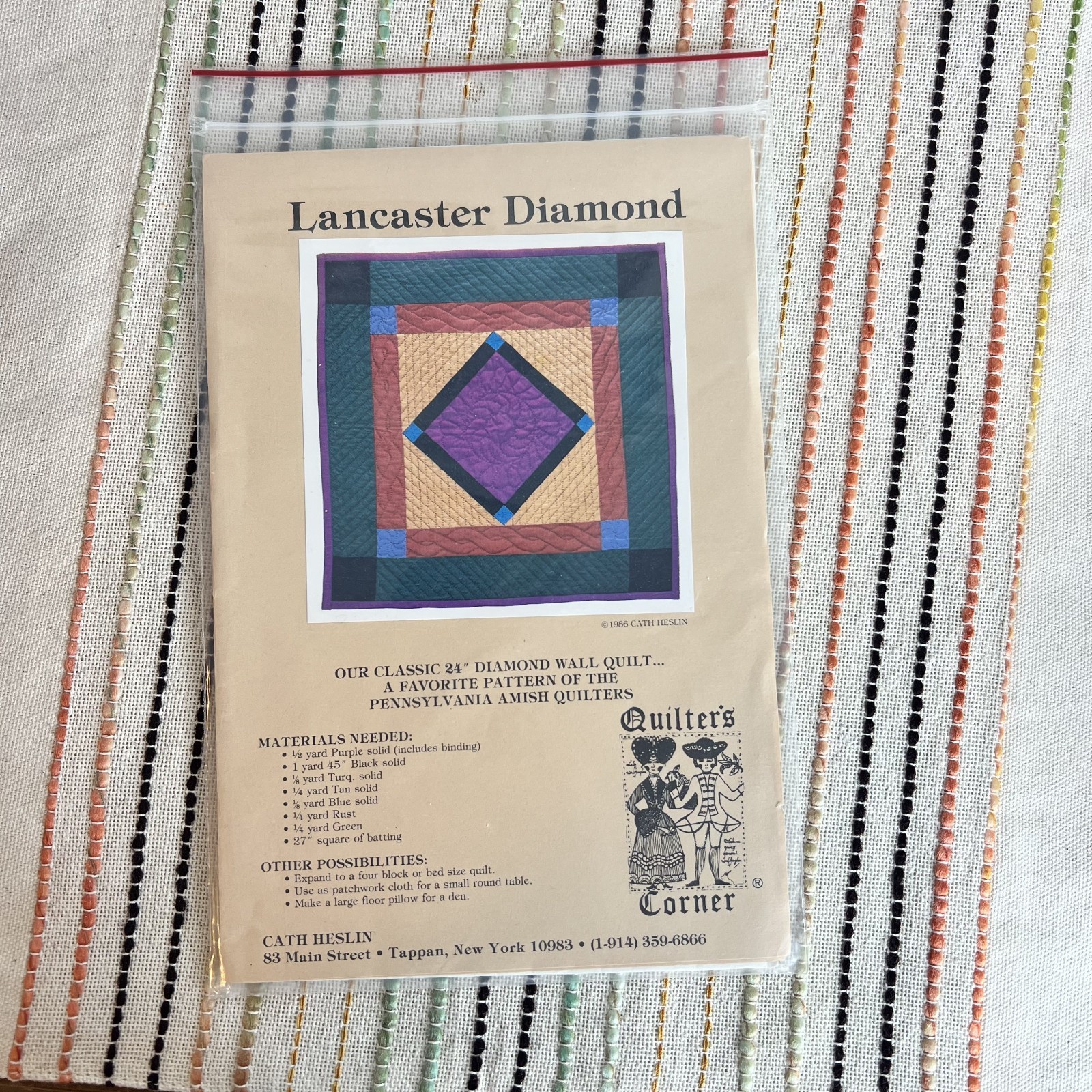 Lancaster Diamond Quilt Pattern By Cathi Heslin Quilters Corner 1986