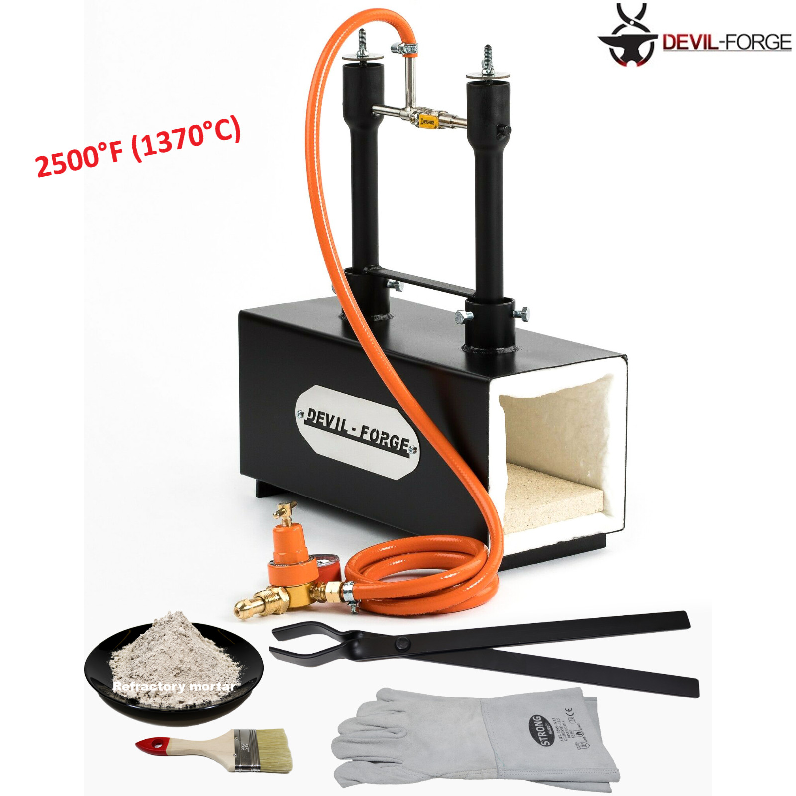 DEVIL-FORGE DFPROF2b Gas Propane Forge Farrier Burner Furnace +Tongs USA (NEW)