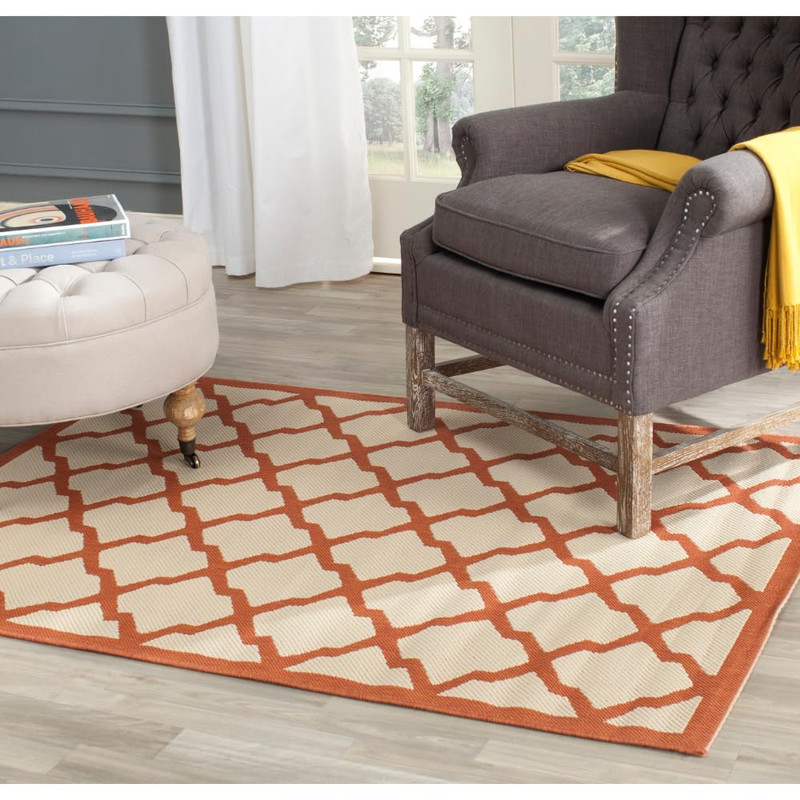 Safavieh Courtyard Collection 67 X 96 Beige/Terracotta Cy6903 Trellis Indoor/