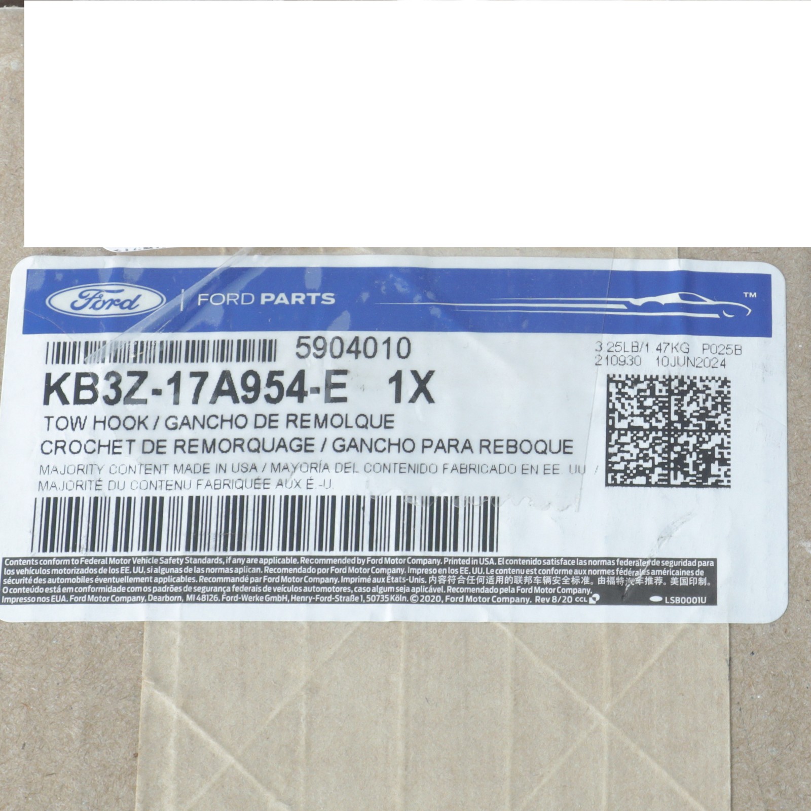 OEM NEW Ford Ranger 2019-2023 Tow Hook Support Bracket-KB3Z-17A954-E