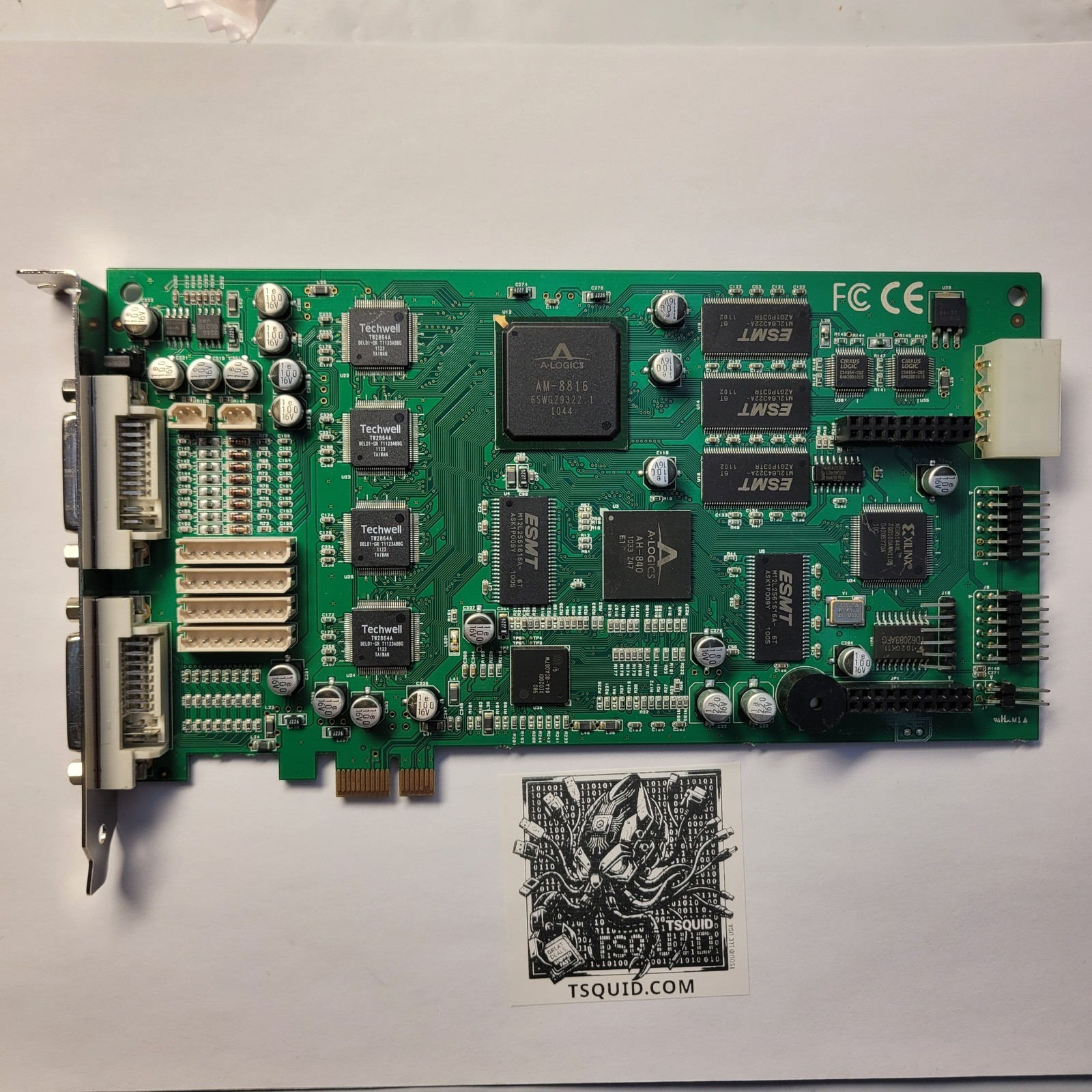 A-Logics Video Capture Card HE16 B1144-172 Techwell TW2864A Dual DVI PCIe