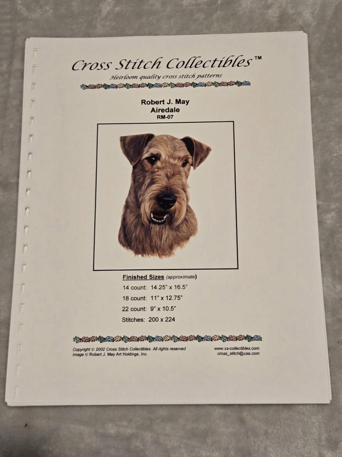 Cross Stitch Collectibles Pattern Airedale Dog
