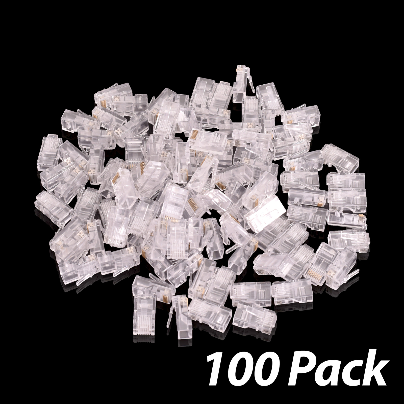 100pcs RJ45 8P8C CAT5 CAT5e Modular Plug Network Cable Lan Connector End