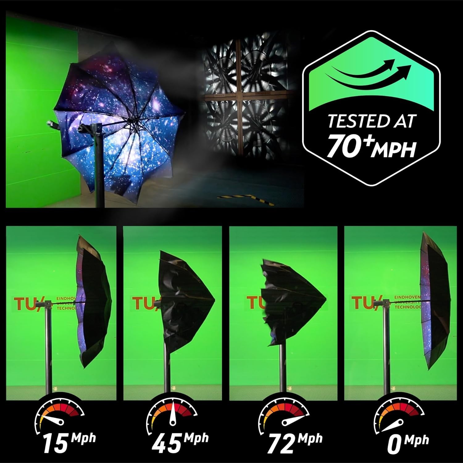 Windproof Travel Umbrella Compact Lightweight Automatic Rain Backpack Car Use