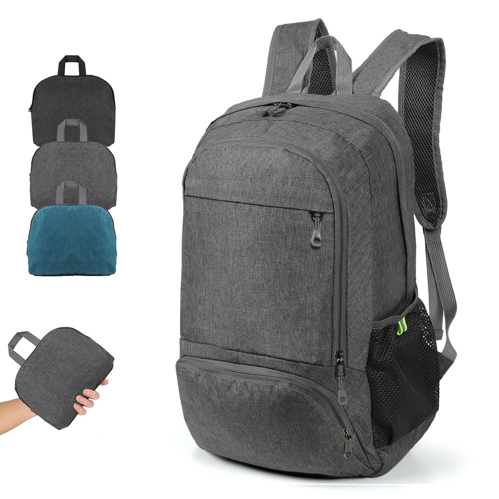25L Ultra Lightweight Packable Backpack Foldable Hiking Travel Daypack Gray