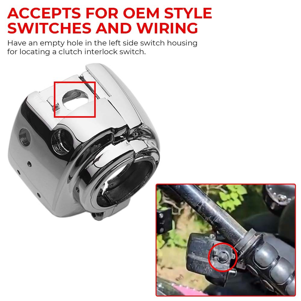 Chrome Hand Control Switch Housing Covers For Harley Sportster 1200 Softail Dyna
