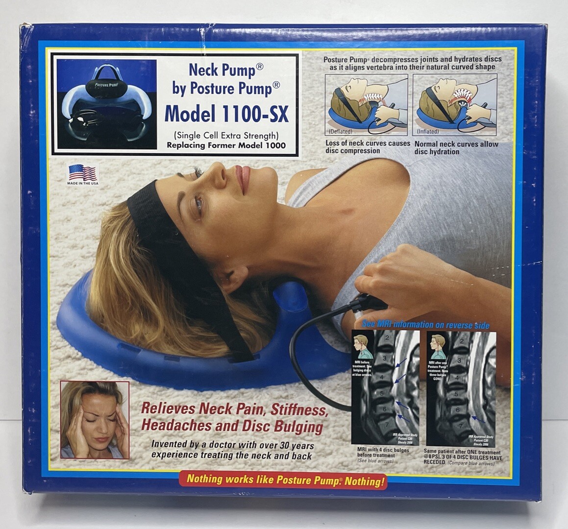POSTURE PUMP 1100-SX Neck Disk Hydrator Cervical Spine Therapy Pain Relief