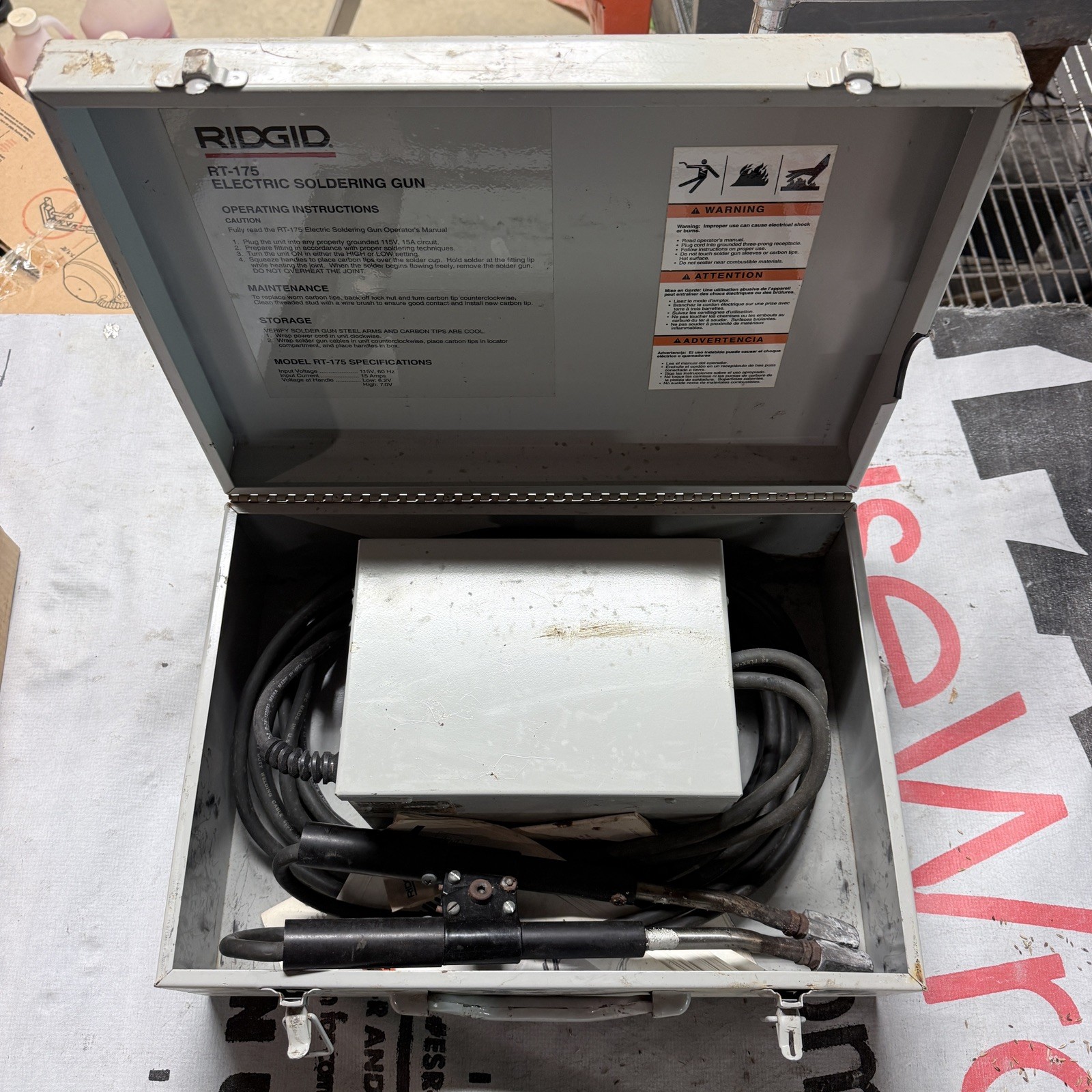 Ridgid RT-175 115V Professional Flameless Electric Pipe Soldering Gun *READ*