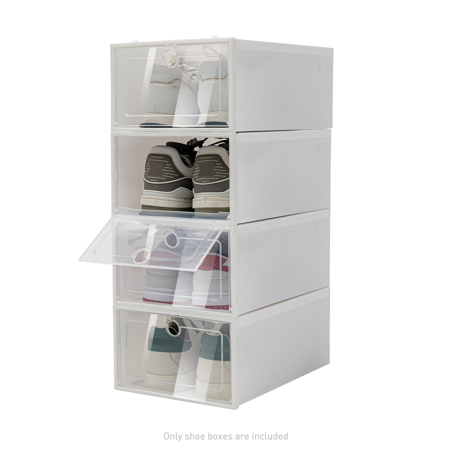 20Pcs Shoe Box Set Foldable Storage Home Clear Organizer Rack Stack Plastic USA