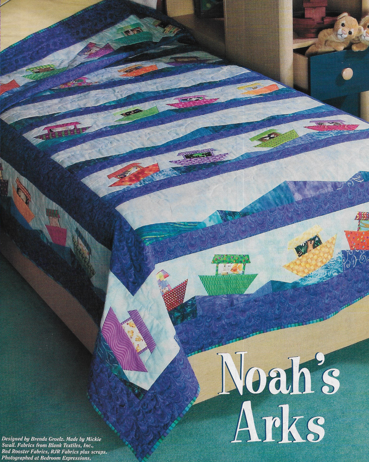 Noah's Arks Quilt quilting pattern instructions (2 sizes)