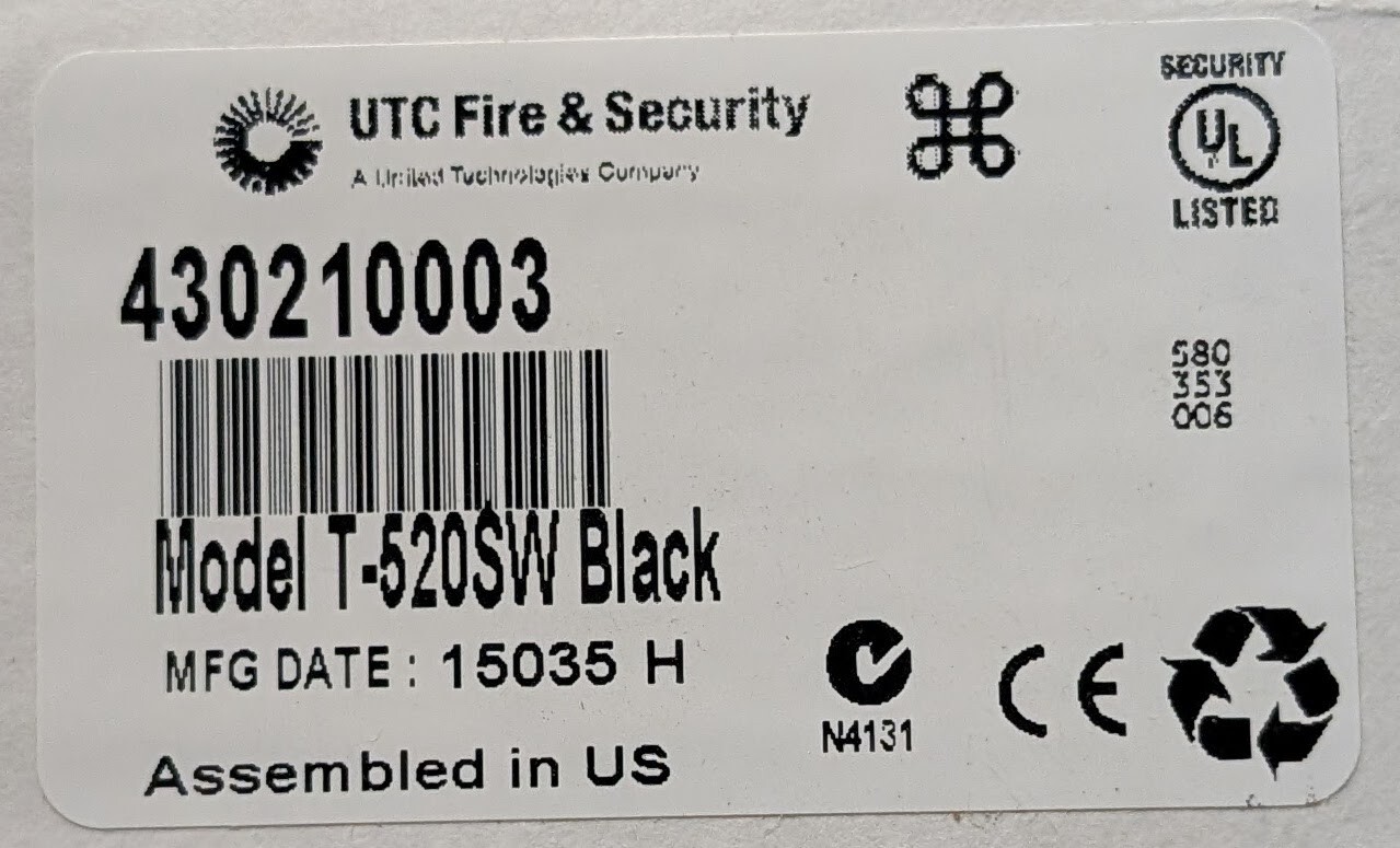 UTC 430210003 T-520SW Access Reader - SAME DAY SHIPPING
