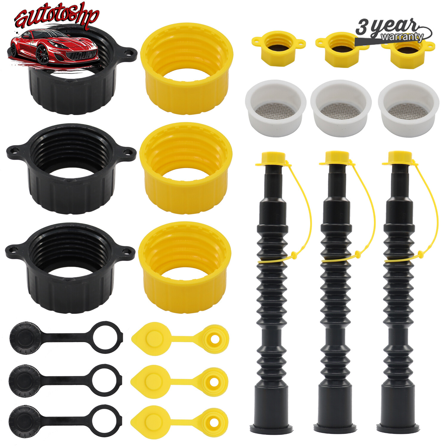 3x Replacement Gas Can Spout Kit Fit For Briggs & Stratton Midwest, Scepter
