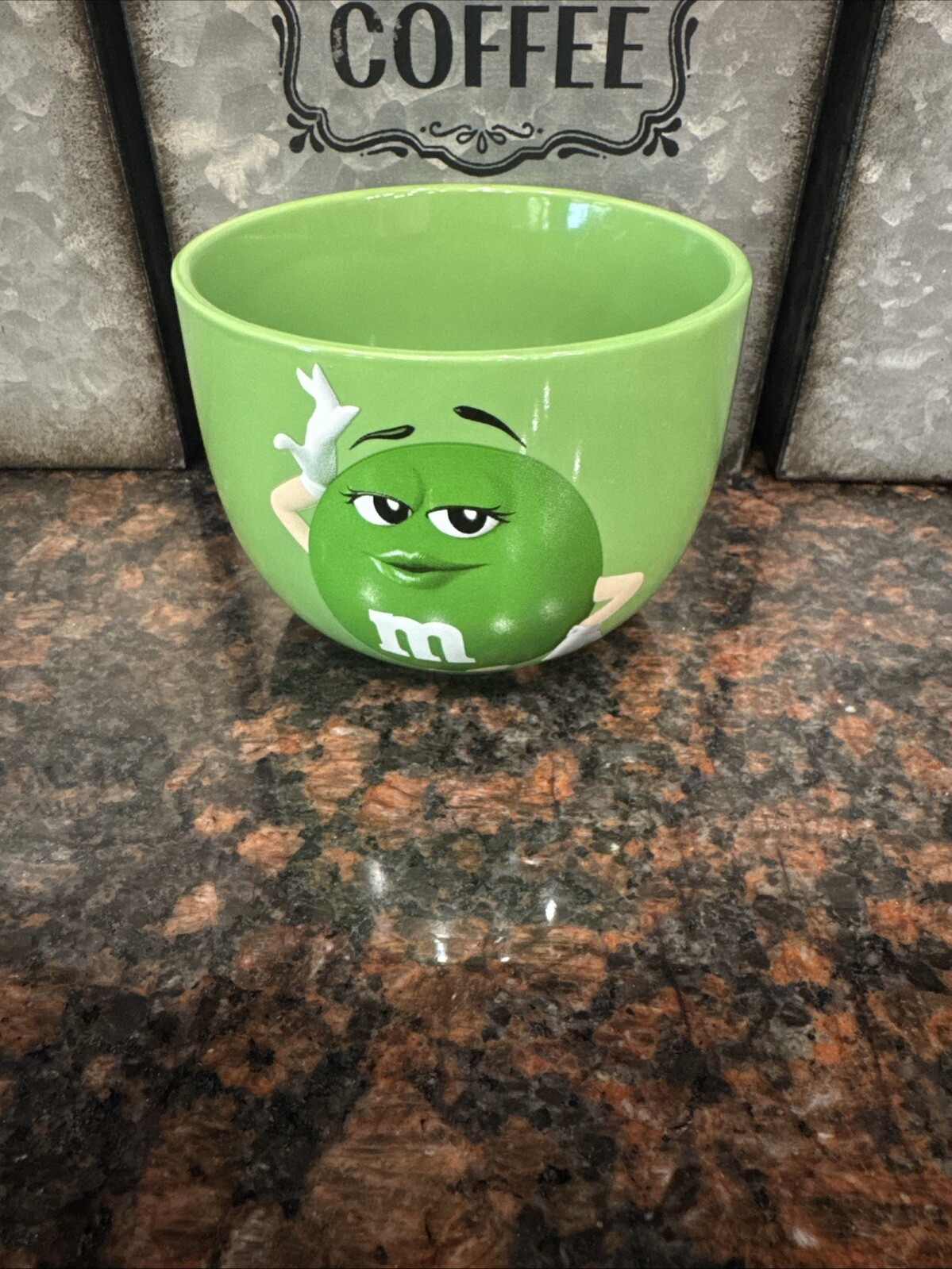 M &M Candy Chocolate Green Girl Collectible Cup 2021