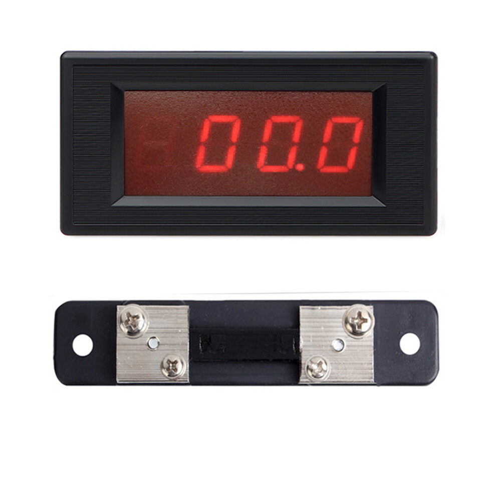 DC 50A Red LED Digital AMP Ammeter Panel Digit Current Meter 0-50A DC + Shunt