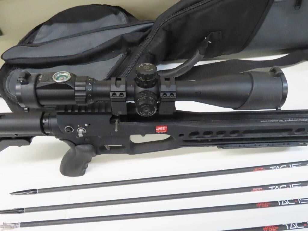 PSE TAC 15 Crossbow Full Package Original Scope Soft Case 4 Arrows - READ