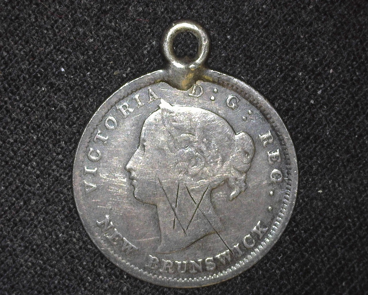 NEW BRUSNWICK CANADA 1862 SILVER 5 CENTS KM7 FINE JEWELRY LOOP & SCRATCHES ~L50