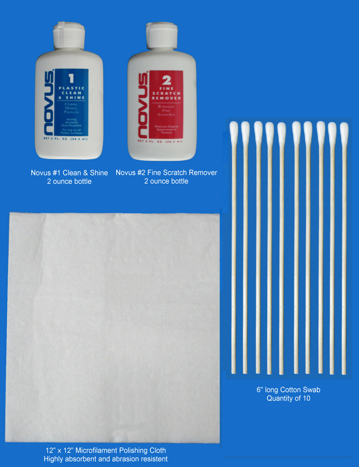 Pinball Machine Playfield Cleaning Kit - Includes Novus Polish & Cleaning Swabs