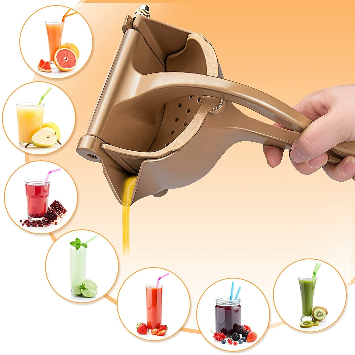 Manual Press FRUIT JUICER Lemon Orange Squeezer with Seed Filter aluminum alloy