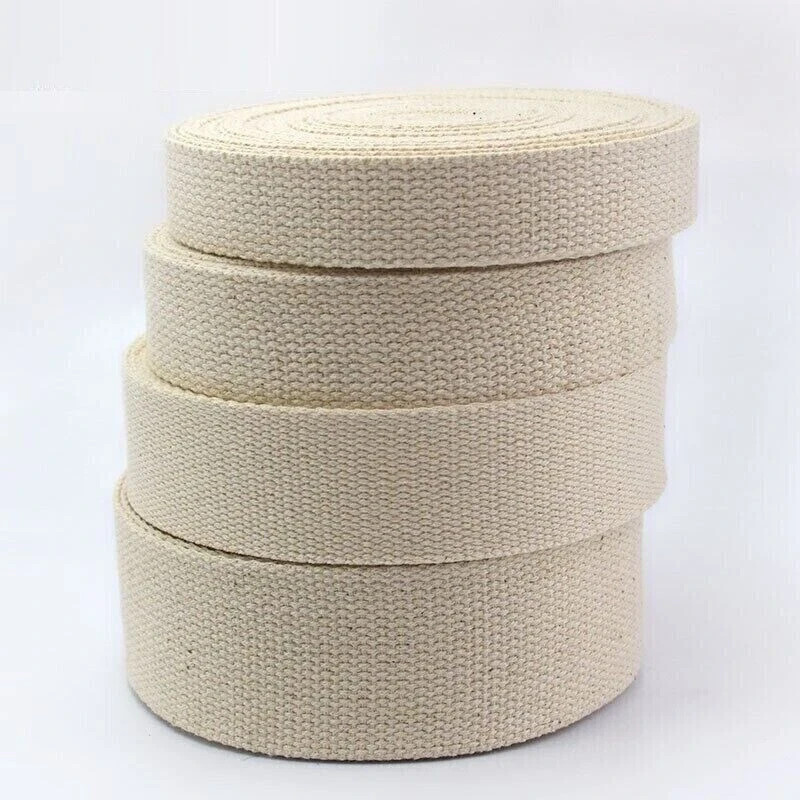 Cotton Canvas Webbing Fabric Belt Strap, Bag Making 2.5mm Thick Quality mm Wide