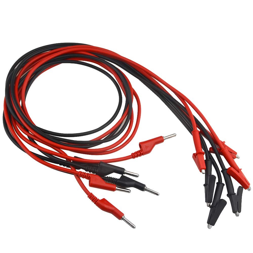 WMYCONGCONG 6 PCS Banana Plug to Crocodile Alligator Clip Test Lead 15A with ...