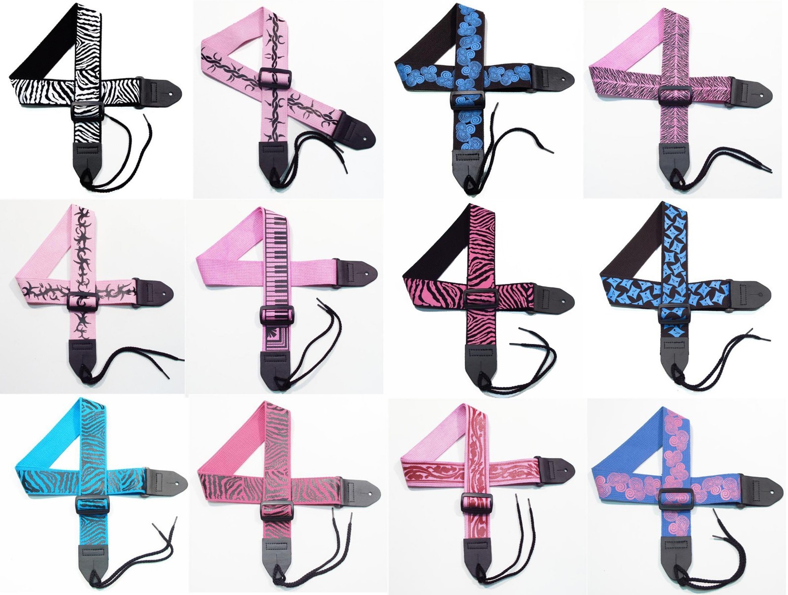 Girls Guitar Straps 2" Cotton with designs by Legacystraps