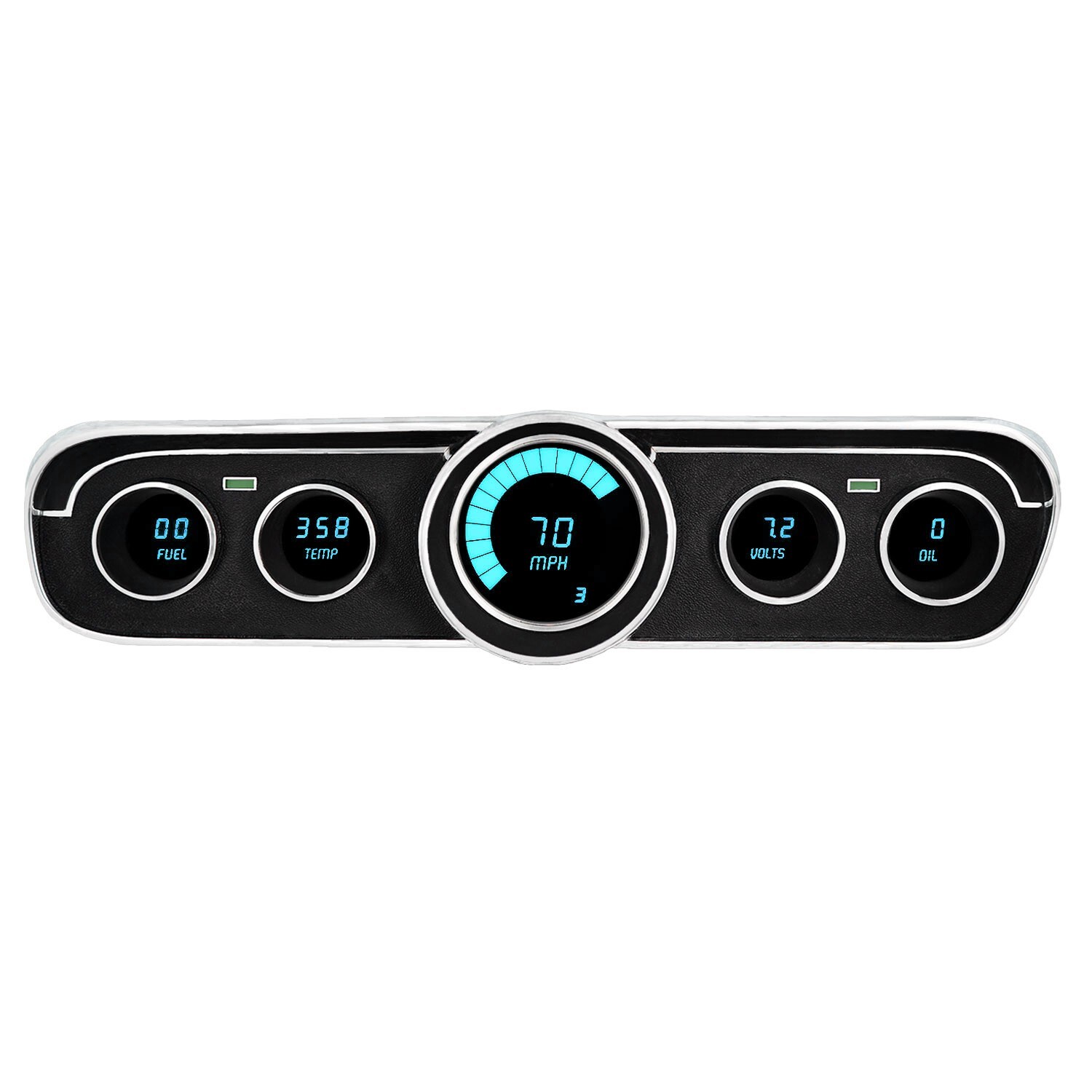 Ford Mustang Digital Dash Panel for 1965-1966 Gauges by Intellitronix TEAL LEDs