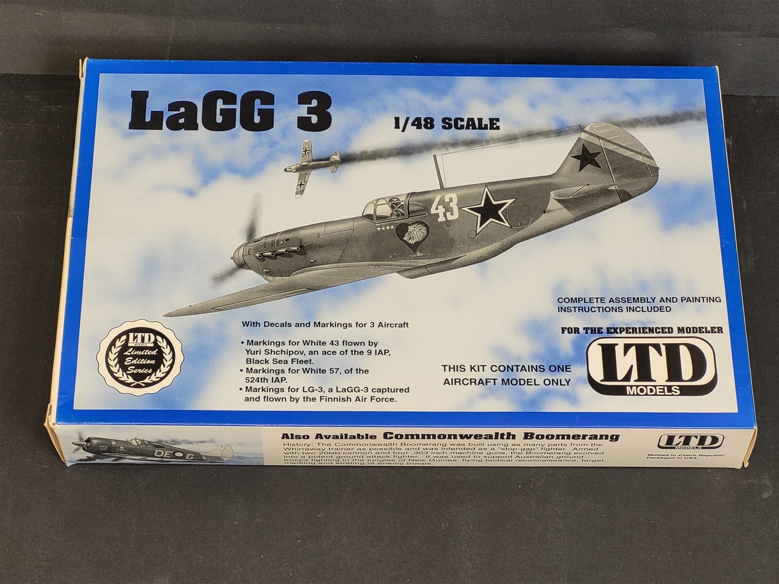 LTD LaGG 3 1:48 Model Kit #9805 CIB ~ T655