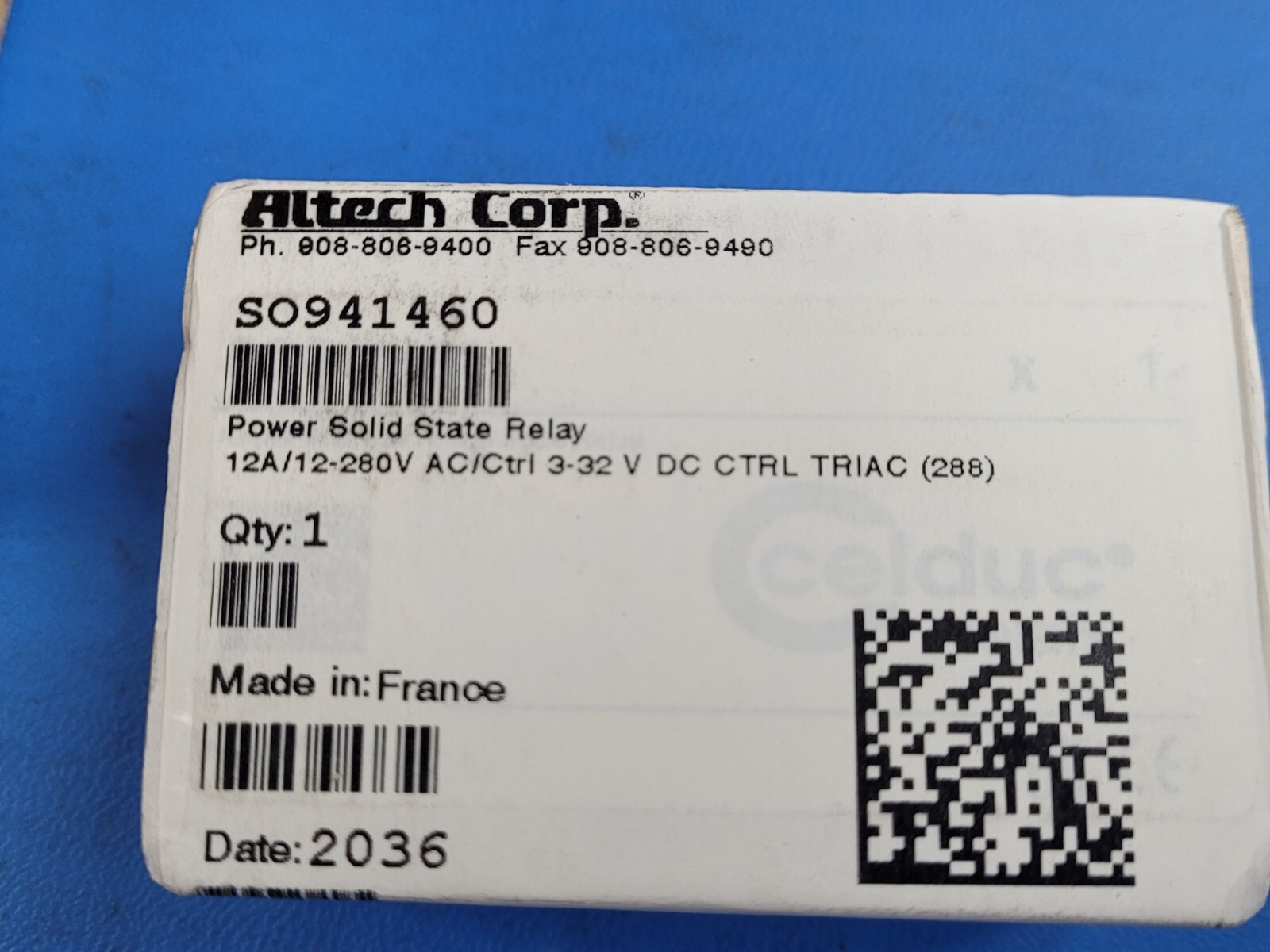 (1 pc) SO941460 CELDUC Power Solid State Relay 12A/12-280V ROHS