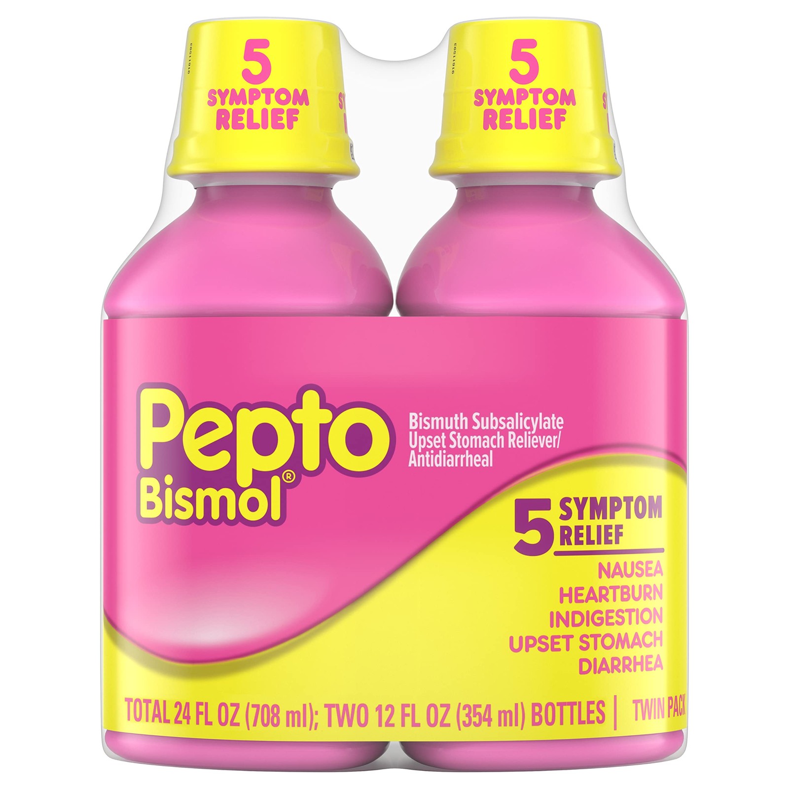 Pepto Bismol Liquid For Nausea, Heartburn, Indigestion, Upset Stomach,