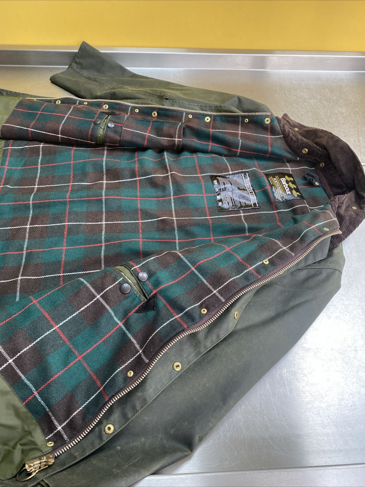 Excellent 90s BIG Barbour Northumbria C46 2XL 3XL 58in Chest Heavy Waxed Jacket