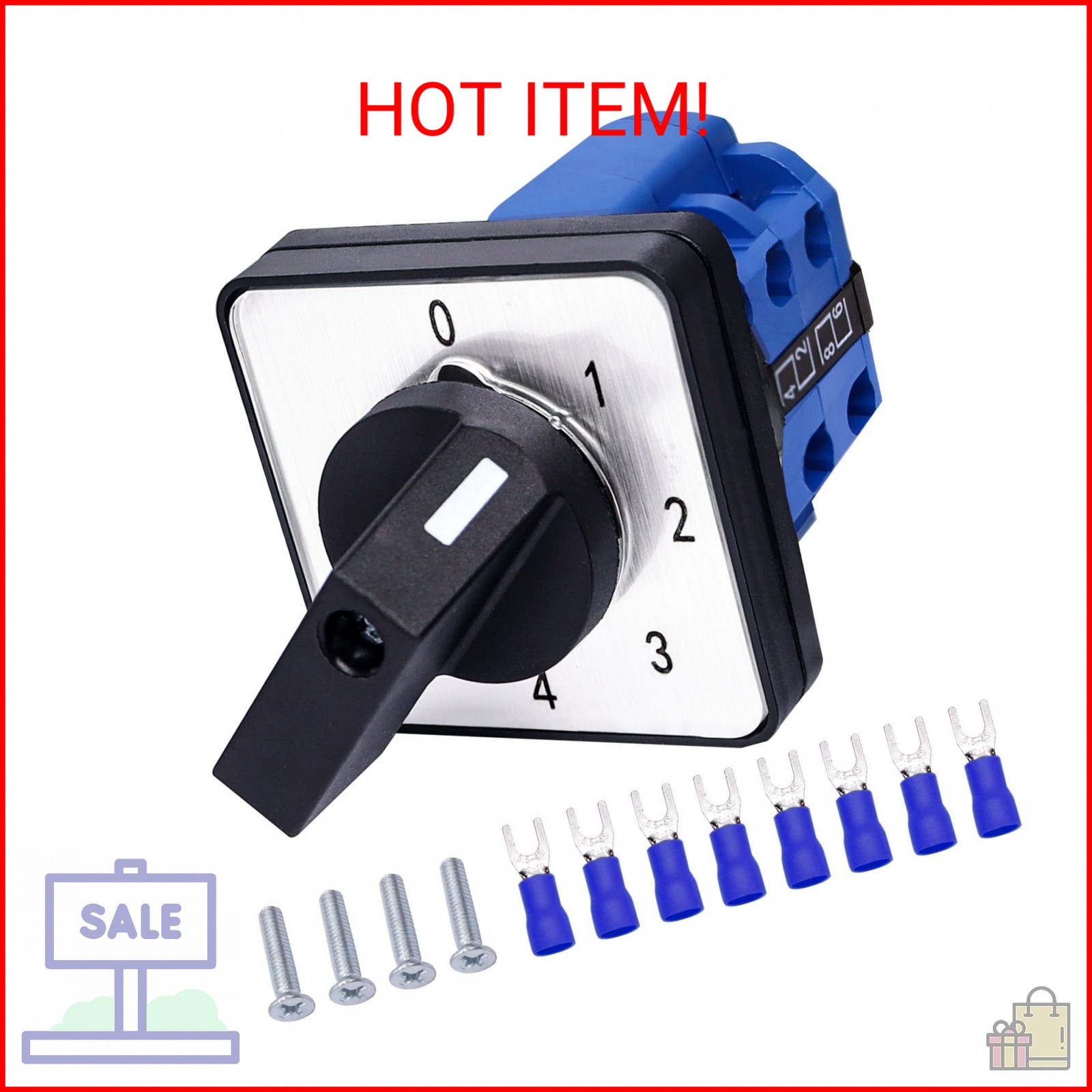 Taiss Universal Changeover Switch 20A 550V 4 Position 8 Terminals Latching Rotar