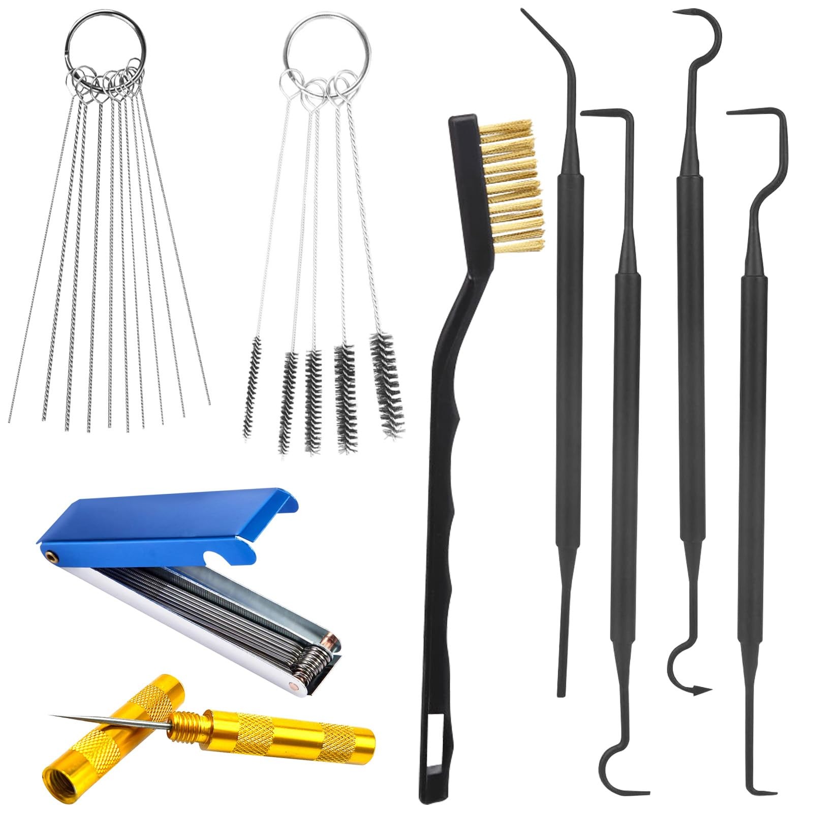 CYUXING 9Pcs Carburetor Cleaning Tool, Carb 1 Fl Oz (Pack of 1), A-Style-9PCS