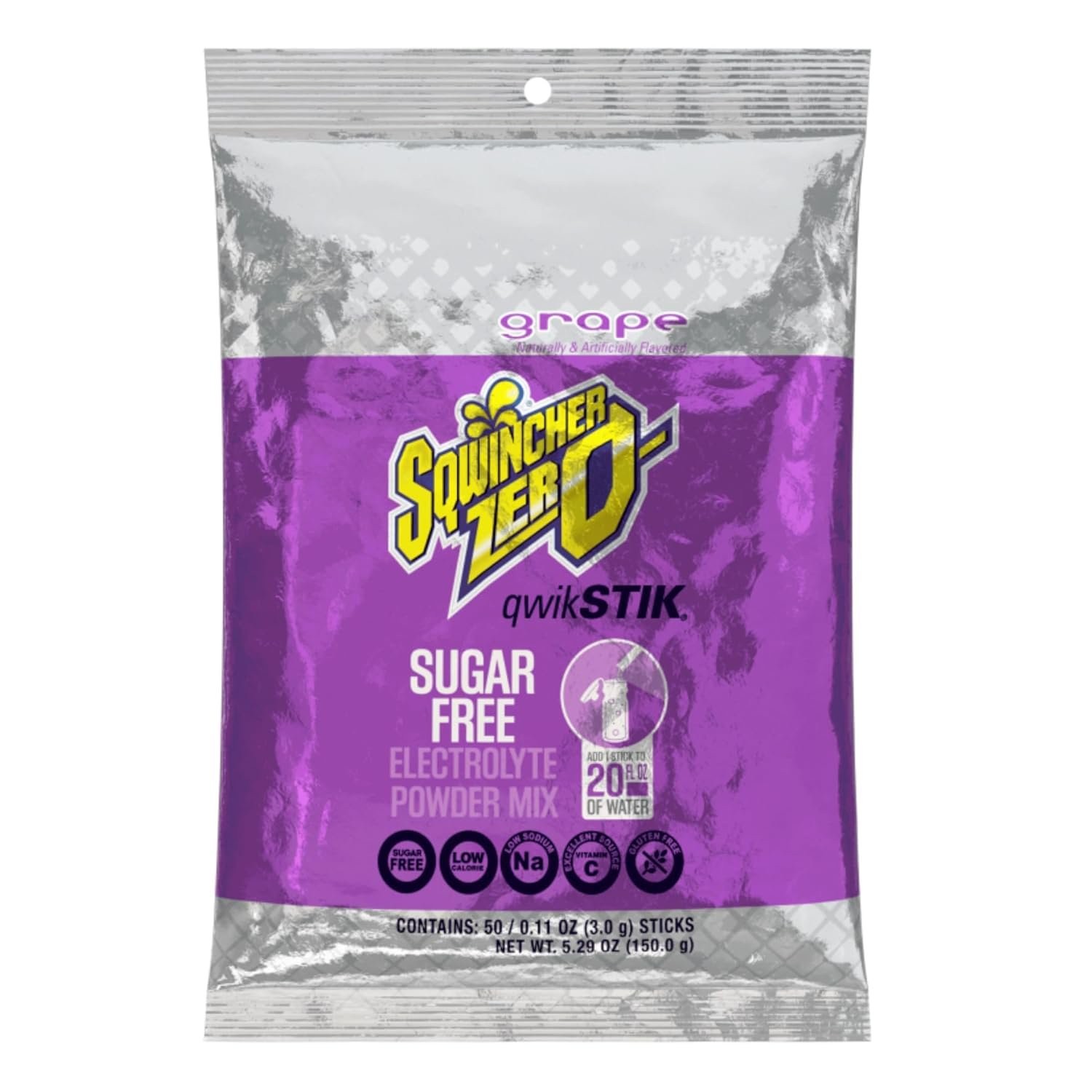 Sqwincher Bundle: (50) Grape Zero Qwik Stiks (20oz Yield) & (50) Sqweeze...