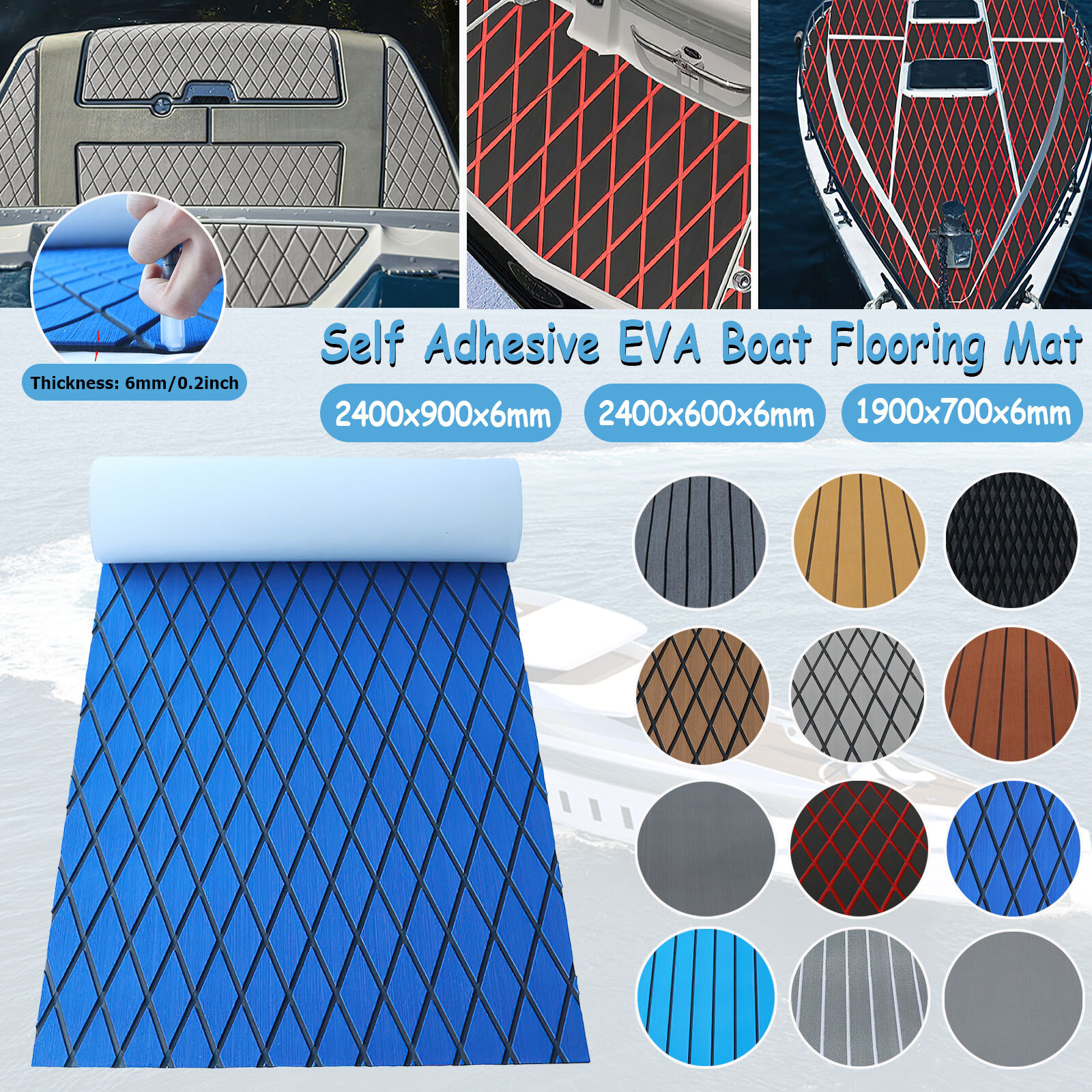 75/95" EVA Foam Boat Decking Sheet Mat Faux Teak Deluxe Marine Yacht Flooring US