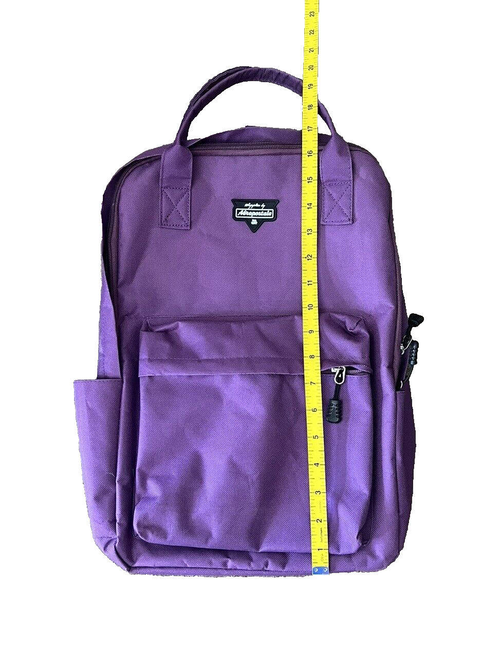 Aeropostale Purple Backpack laptop storage on the inside with front zip