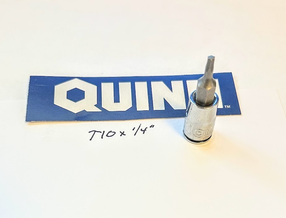 Quinn Torx Star Bit Socket T10 x 1/4" -Free USA Shipping