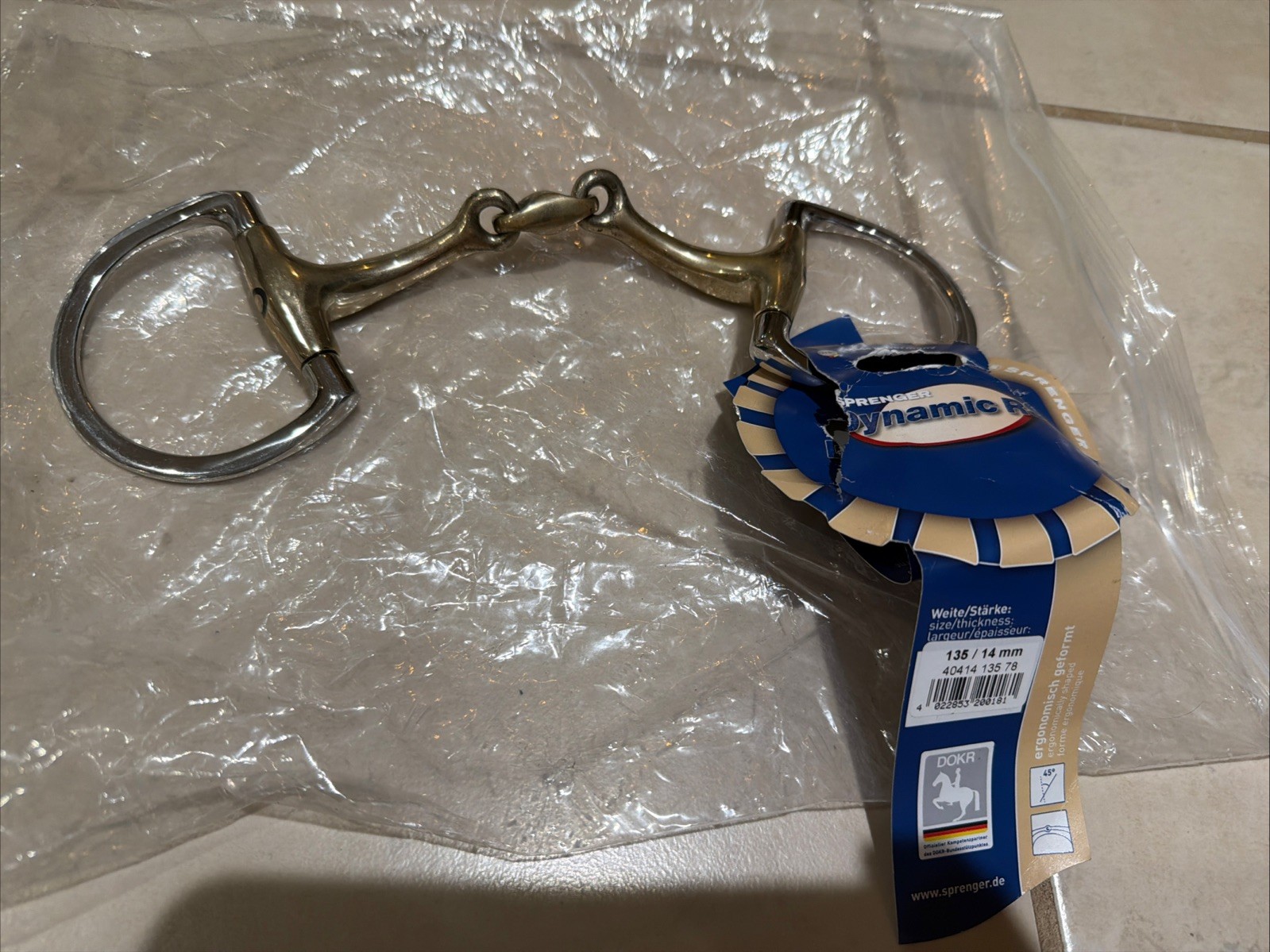 Sprenger Dynamic RS Olivehead Bit, Double Jointed, 14mm, 135mm Equestrian NEW