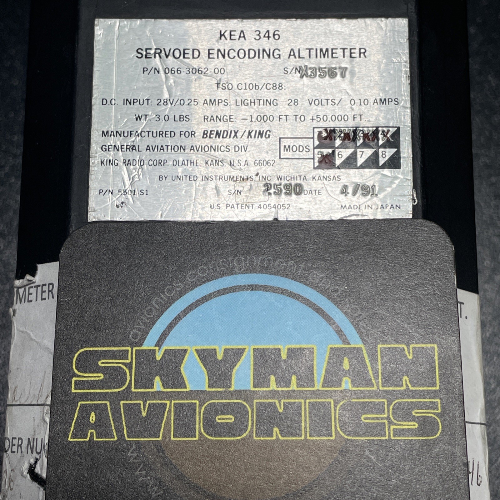 Bendix King KEA 346 Served Encoding Altimeter