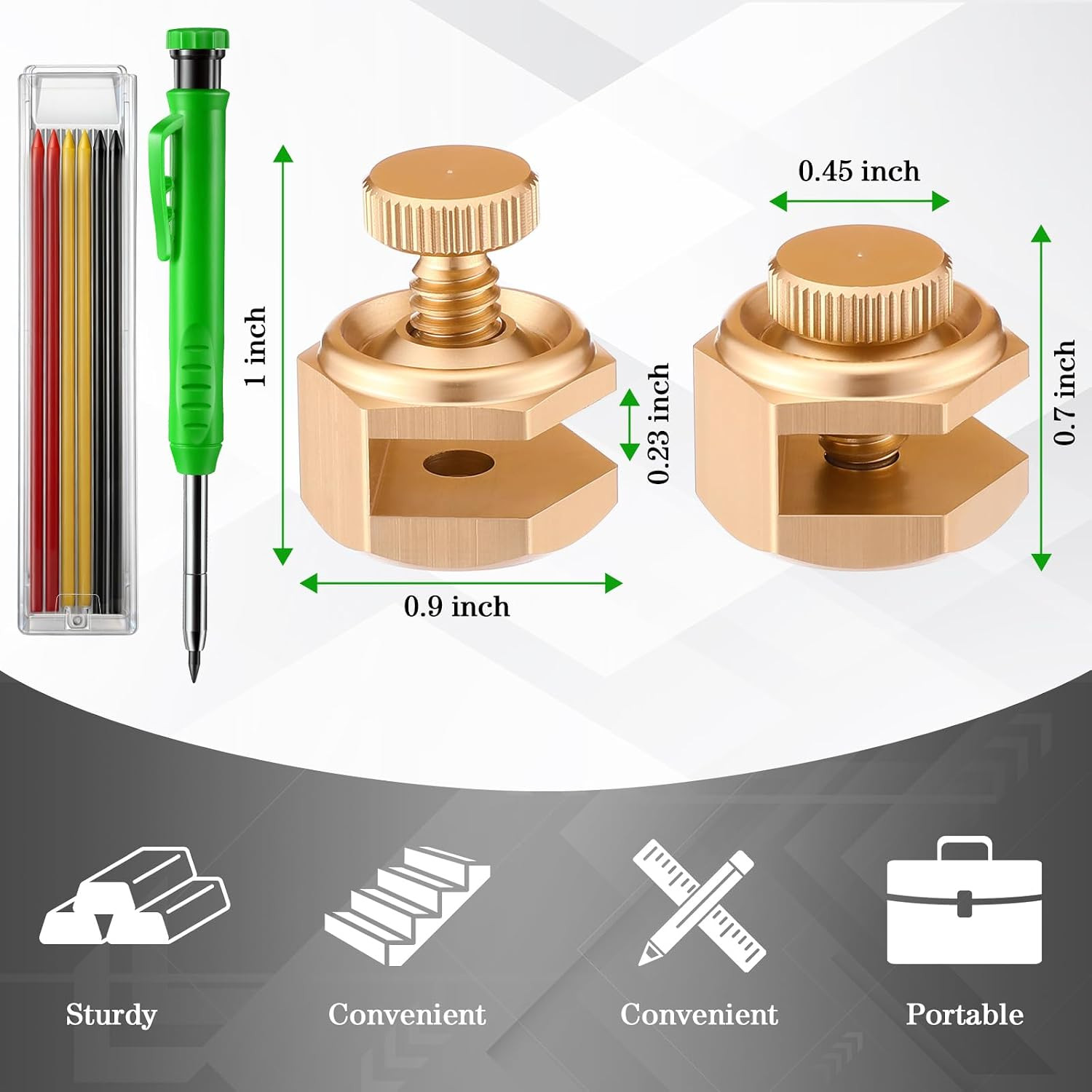 Precision Stair Gauge Set with Carpenter Pencils for Woodworking & Framing