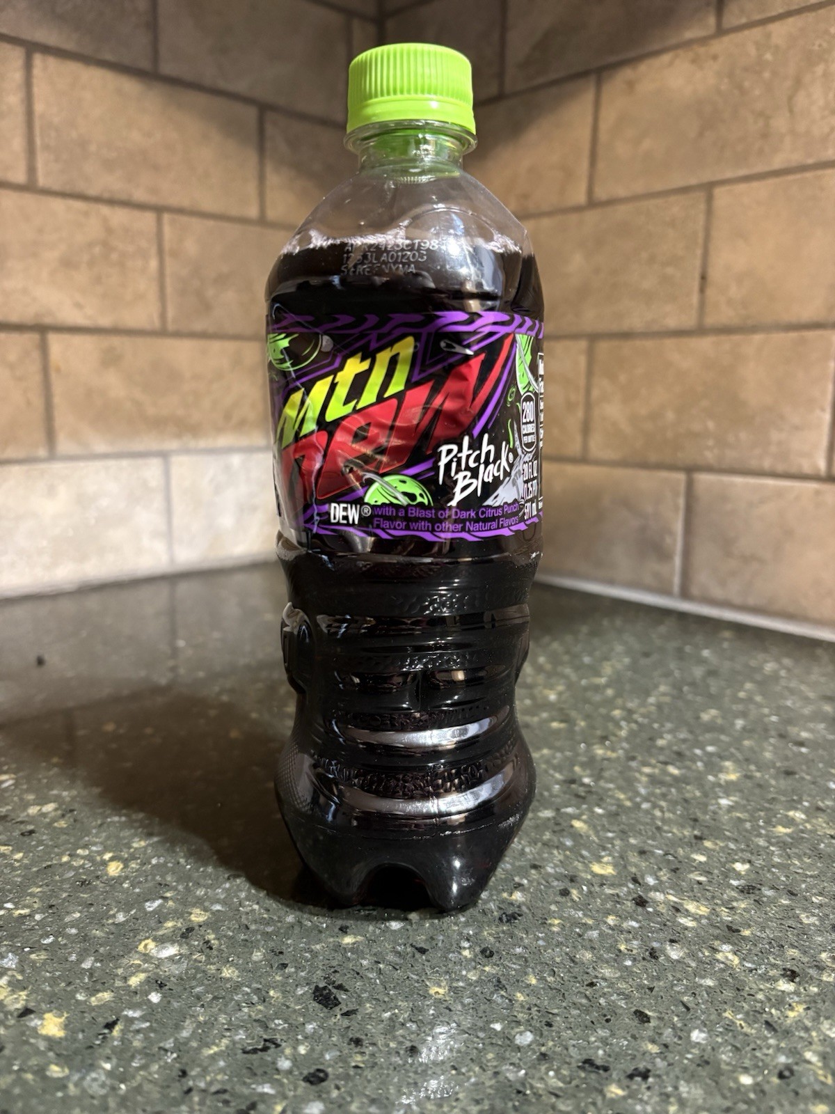 Unopened Mountain Dew Pitch Black 20 Oz Bottle Discontinued Retired Flavor