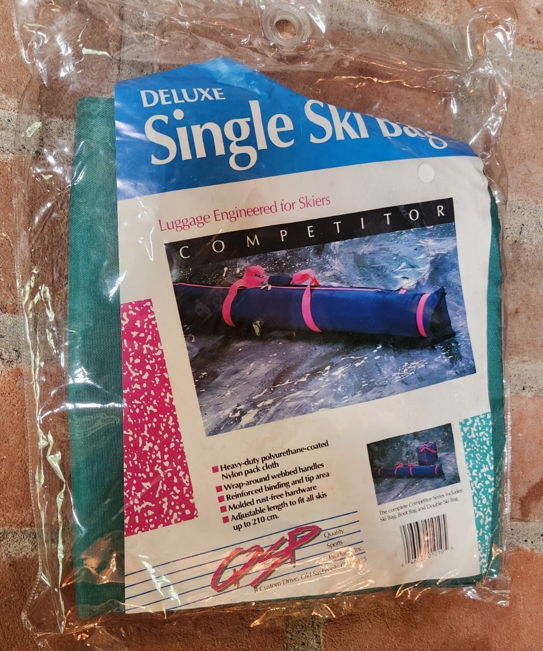 Vintage 90s QSP SKI BAG GREEN NEW OLD STOCK SKIING