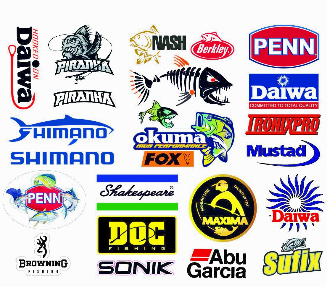 24 Fishing stickers  decals . waterproof vinyl .  tackle boxes , vehicles,