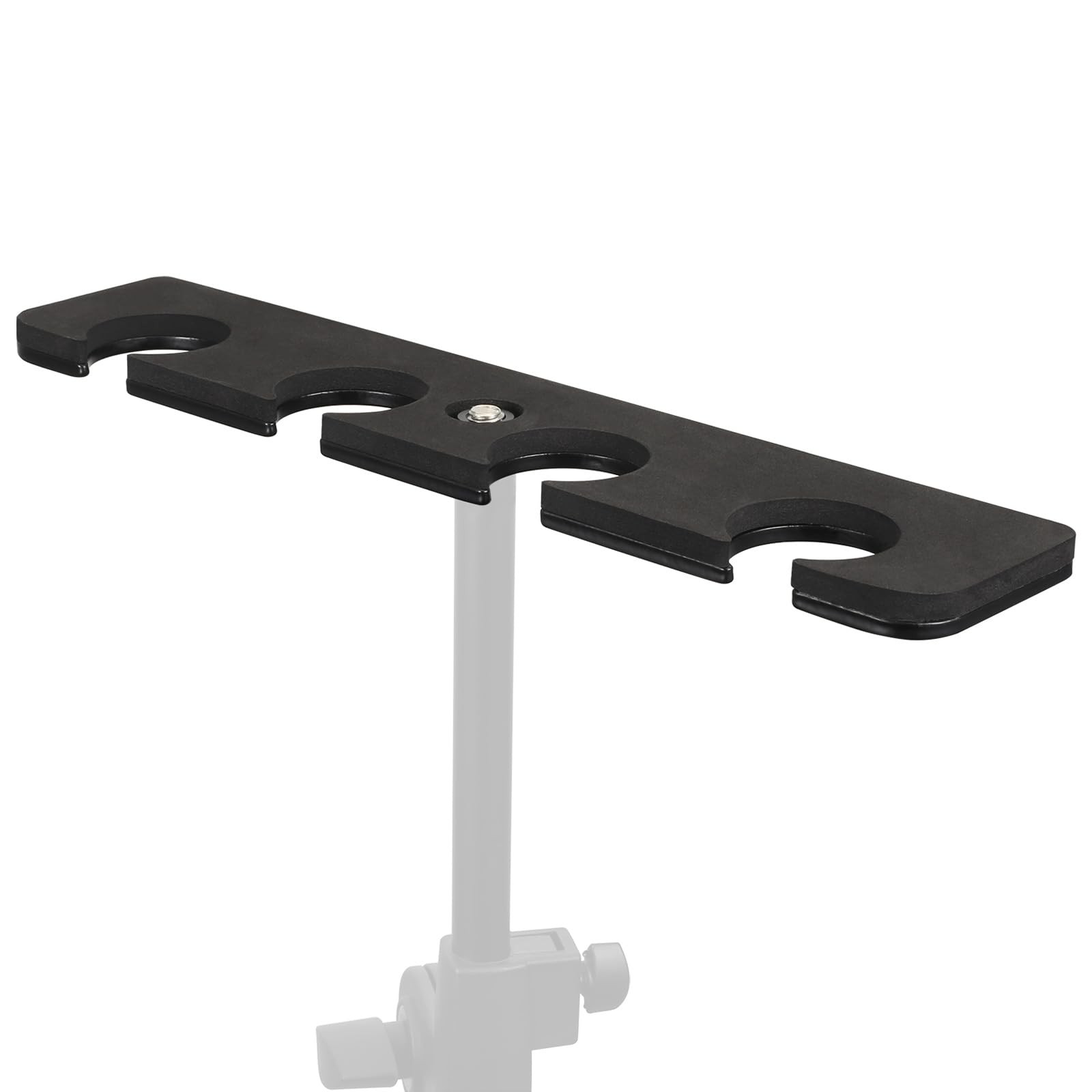 Multi Microphone Holder 4 Mic Stand Organizer Display Aluminum Black